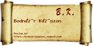 Bodnár Kászon névjegykártya
